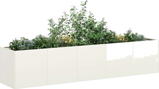 vidaXL Plantekasse hvit 200x40x40 cm kaldvalset stål vidaXL Plantekasse hvit 200x40x40 cm kaldvalset stål