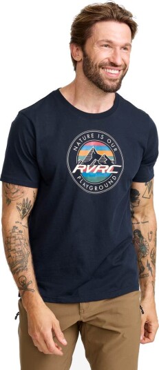 Revolutionrace Easy Graphic T shirt Herre Deep Navy S Herre Overdeler T skjorter