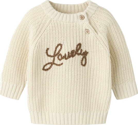 Lil" Atelier Genser Strikk NbfEmlen Turtledove/Lovely Lil Atelier 62 Genser Beige Brun Hvit