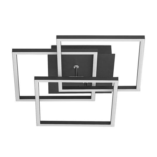 Lindby Qiana LED-taklampe CCT, kantet, svart Lindby Qiana LED-taklampe CCT, kantet, svart