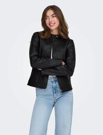 JDY Jdyemily Faux Leather Jacket Otw Noos Black 38 JDY Jdyemily Faux Leather Jacket Otw Noos Black 38