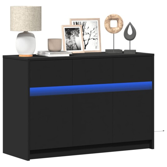 TV-benk med LED svart 91x34x61 cm konstruert tre 852181