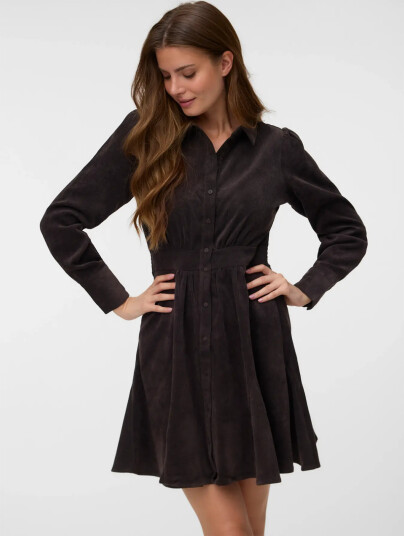 Vero Moda Aware Ane Long Sleeve V Neck Short Dress Brun M