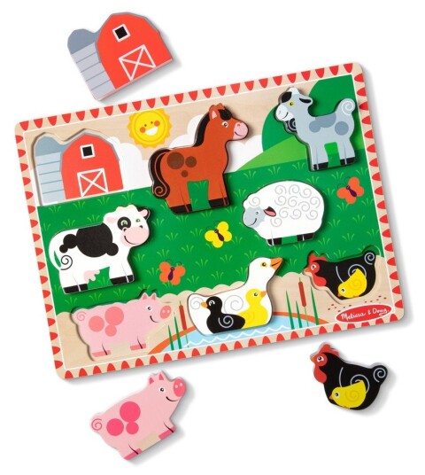 Melissa & Doug Farm Chunky Trepuslespill 2+ år 8 Brikker