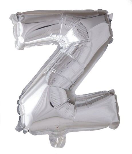 Folie ballong Sølv 41 cm -  Bokstaven Z