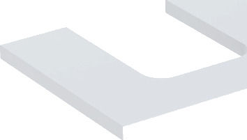 GEBERIT ONE bordplate 600x470x30mm utskjæring i midten for høy kompakt kum