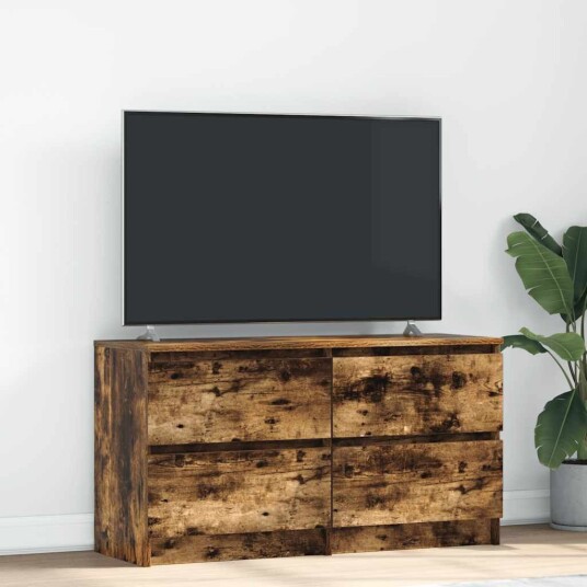 TV benk røkt eik 100x35x54 cm konstruert tre