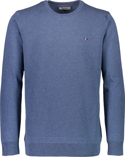 Bison Structured O Neck Knit DK BLUE MEL XXL Bison Structured O Neck Knit DK BLUE MEL XXL