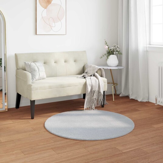 Kunstpels Kanin Teppe Olite Grå Ø 120 cm Polyester