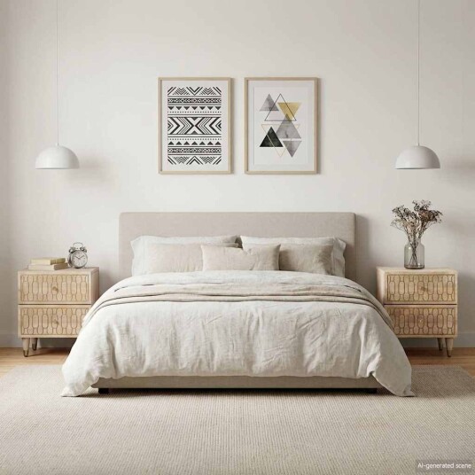  Nattbord 2 stk 40x33x46 cm heltre mango 8721012108059