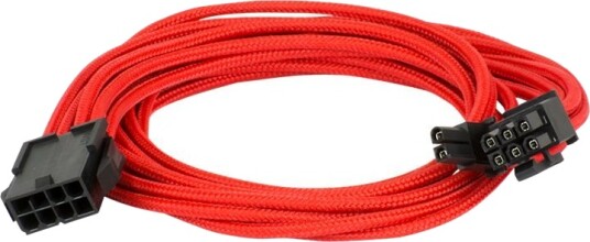 PhantekStrømforlengelseskabel 8 Pins Pcie Strøm 6+2 Hunn Til 8 Pins Pcie Strøm Hann 50 Cm Rød