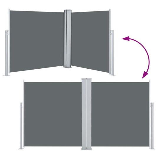 vidaXL Uttrekkbar sidemarkise 100x600 cm antrasitt