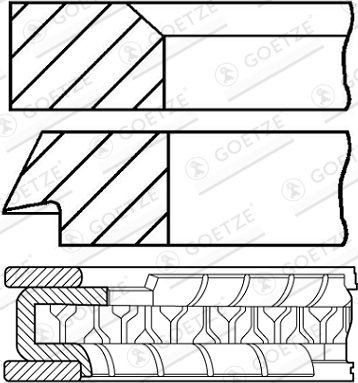 Stempelringsett GOETZE ENGINE 08-349200-00