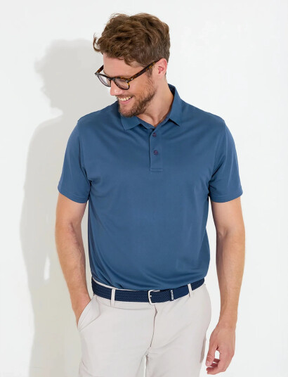Abacus Mens Cray Drycool Polo - Blue - XL