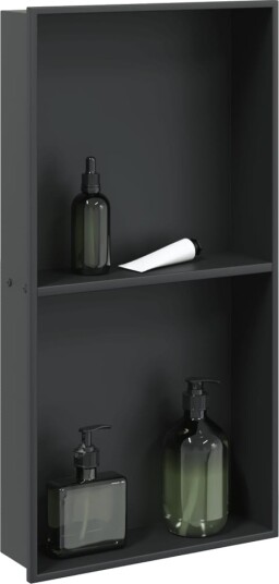 Dusjnisje matt svart 32x62x9 cm rustfritt stål