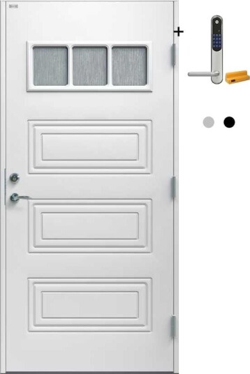 Ytterdør Diplomat Karina Cotswold Glass med Yale Doorman Classic Home