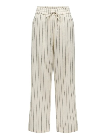 ONLY Onltizana Stripe Loose Pants Wvn Noos   Cream   XS