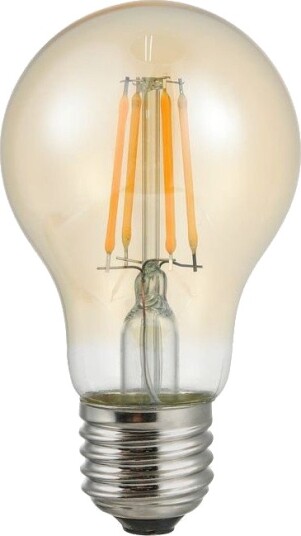 Spl E27 4W LED filamentpære med lyssensor   A60 430lm 2500K gullfarget glass   Kulør : Ekstra varm