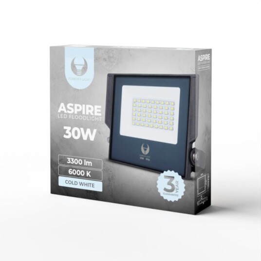 Forever Light ASPIRE - LED-flomlys, 30W, 6000K, 3300lm, 230V