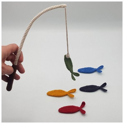 Gone Fishing av Rito Krea Fiskestang og Fisk Hekleoppskrift Gone Fishing av Rito Krea Fiskestang og Fisk Hekleoppskrift