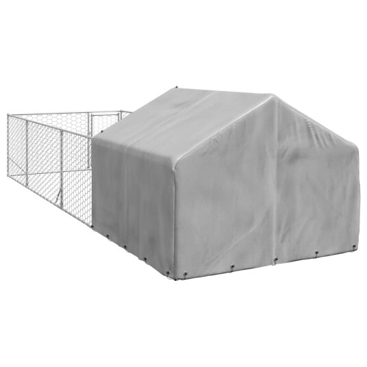 Vidaxl Utendørs Hundekennel Med Løpegård 6X2X1.5 M Galvanisert Stål Vidaxl Utendørs Hundekennel Med Løpegård 6X2X1.5 M Galvanisert Stål