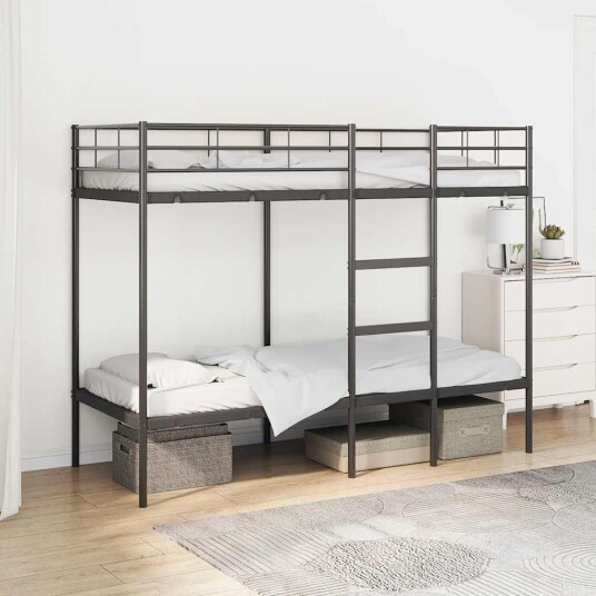  Køyeseng uten madrass svart 80x200 cm stål 42000320