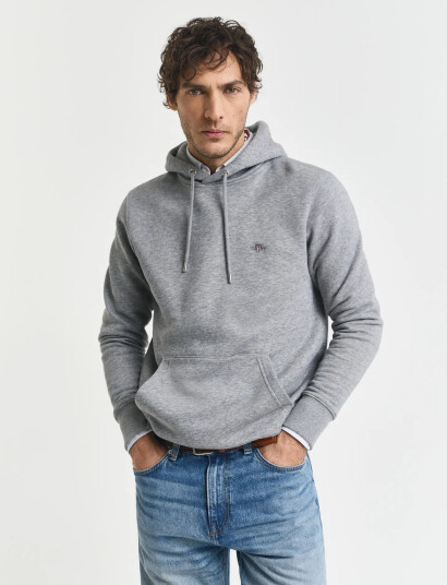 GANT Reg Shield Hoodie - Grey - M GANT Reg Shield Hoodie - Grey - M