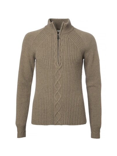 Chevalier Stella Half Zip Wool Pullover Dame Saddle Brown 46W