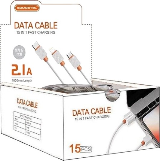 Usb-Kabel Somostel Usb-A Til Lightning 1 M Svart (28259)