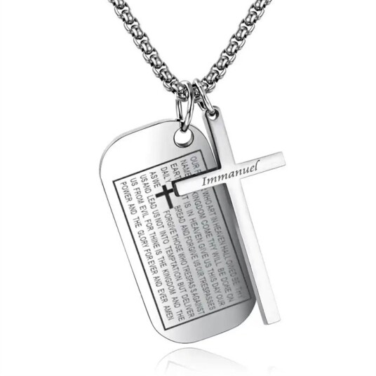 Bibel Dog Tags og kors / halskjede Bibel Dog Tags og kors / halskjede