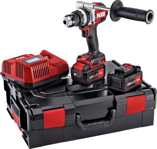 Flex Skrutrekker PD2G HD18 Set Med 2 Stk 5,0 ah Batterier, Lader