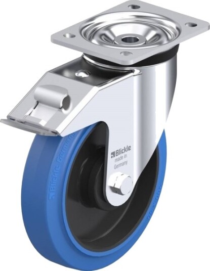 Blickle 733972 Lk-Poev 200Ka-Fi-Sb Styrehjul Med Bremse, Hjuldiameter 200 Mm, Bæreevne (Maks.) 500 Kg, 1 Stk