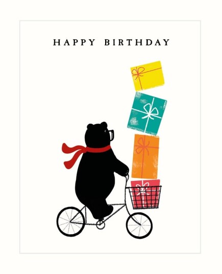 Kort Bear Bear on Bicycle