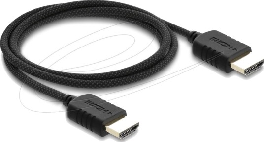 Delock High Speed Hdmi Kabel Hdmi Hann Til Hdmi Hann 1 M Tredobbeltskjermet Koaksial Svart 8 K 60 Hz 7680 X 4320 Støtte 5 K 120 Hz 5120 X 2880 Støtte 4 K 240 Hz 3840 X 2160 Støtte Earc Båndbredde På 48 Gbps
