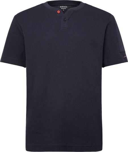 Tom Tailor Structured Serafino T Shirt   Navy   M