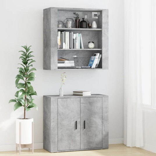 vidaXL Highboard betonggrå konstruert tre