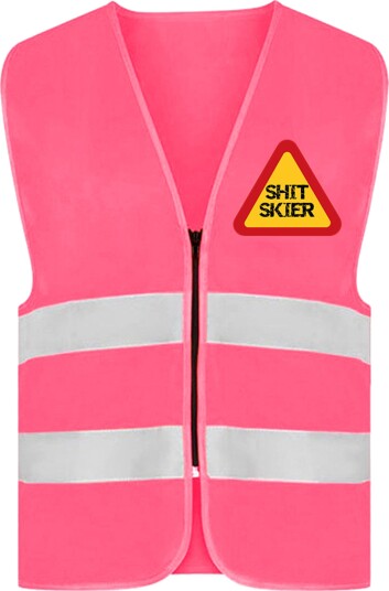 Refleksvest Shit Skier Neonrosa XX Large