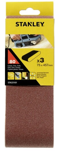 Stanley Slipebånd 75x457 80k 3stk sta33101