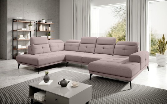 Devender Sofa m. Divan og Sjeselong Lyserosa