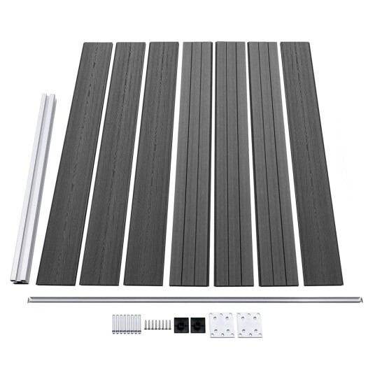 vidaXL Gjerdepanelsett WPC 699x146 cm svart