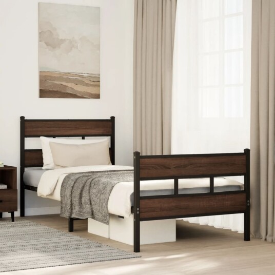 Sengeramme uten madrass med hodegavl og fotgavl 100x200 cm 8721158377531