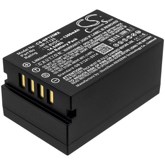 FujiFilm GFX 50S batteri (1300 mAh 10.8 V, Sort)