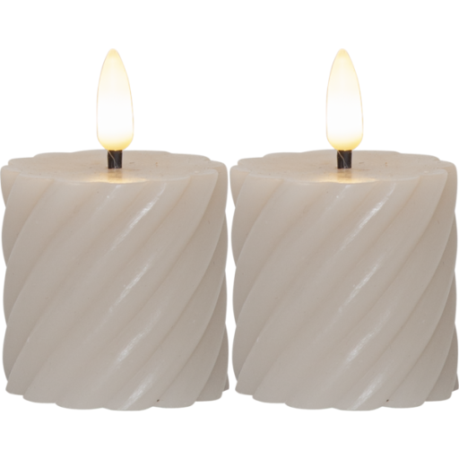Star Trading LED Kubbelys Twist Beige - 2-pakning