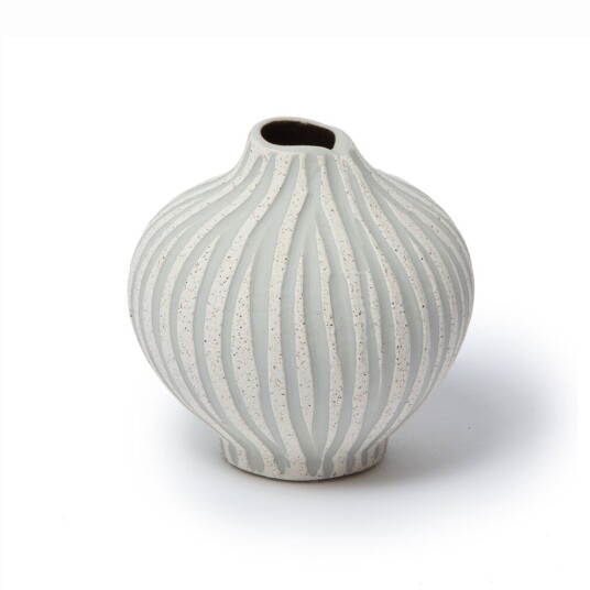Lindform Line vase Sand white stone stripe liten