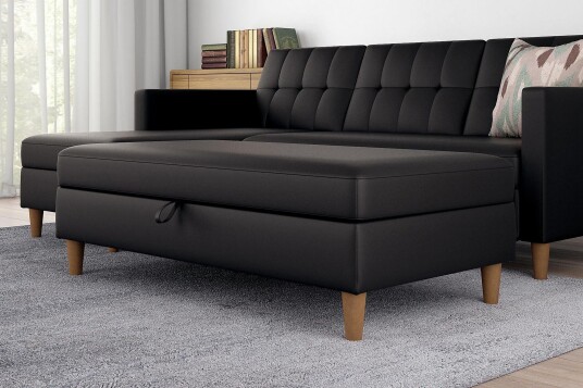 Hartford Sittebenk 130 cm Kunstlær/Svart Dorel Home