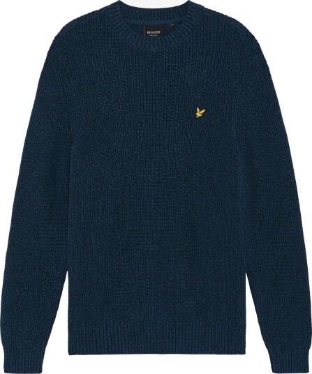 Lyle & Scott Static Marl Crew Neck Jumper NAVY PEPPER MARL XS