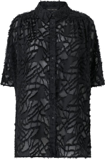 NO. 1 BY OX Skjorte Shirt Kimono w batwing sleeves Svart NO. 1 BY OX Skjorte Shirt Kimono w batwing sleeves Svart