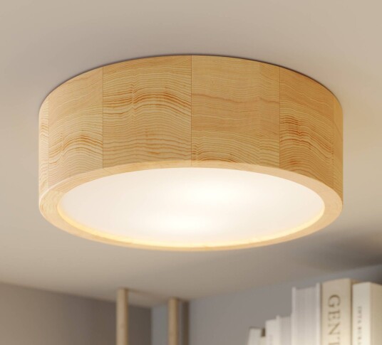 TEMAR LIGHTING Cleo taklampe Ø 27,5 cm 2 lyskilder furu E27