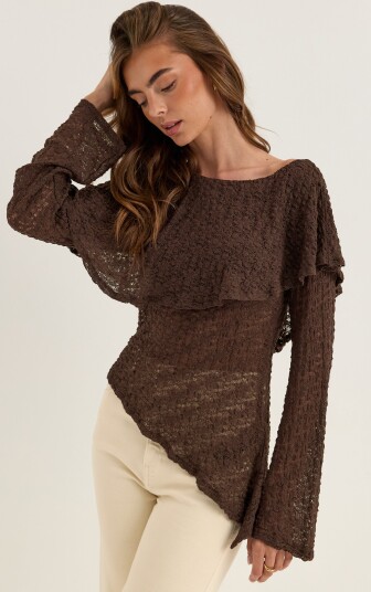 Bubbleroom Asymmetric Lace Top