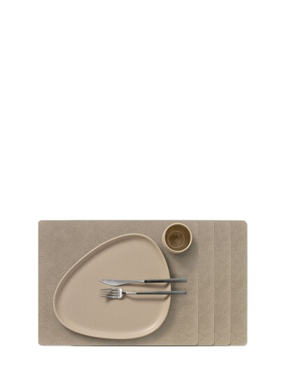 LIND DNA 4-Set Dækkeserviet Firkantet L Hippo - Grey - 35X45CM
